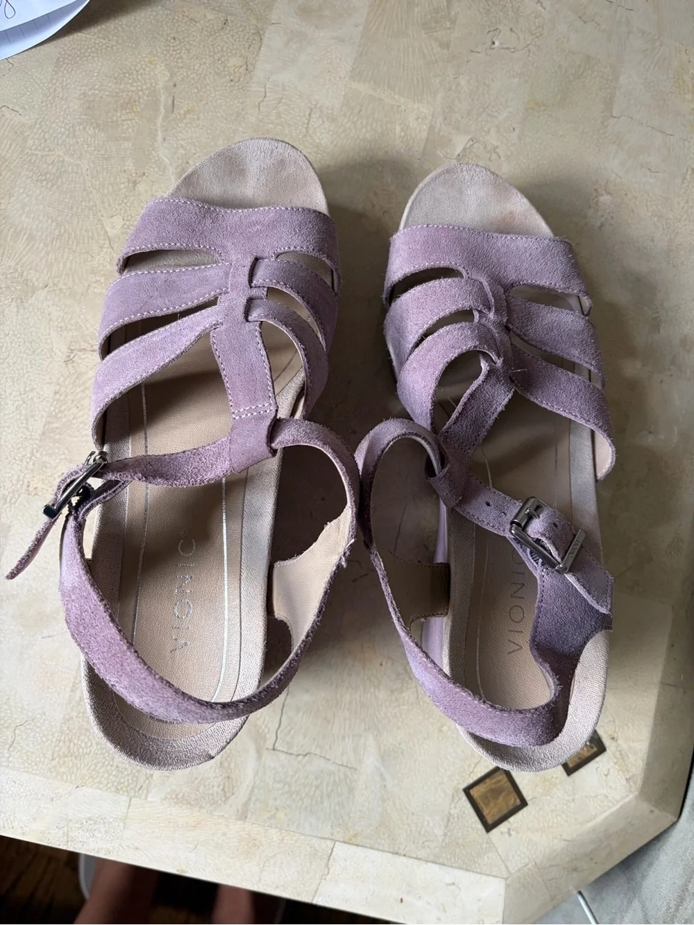 Vionic Platform Suede Sandal - Lilac